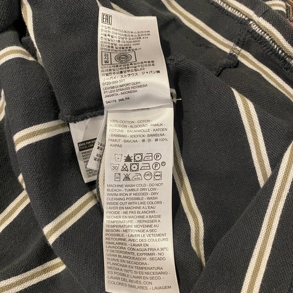 LEVI’S Long Sleeve Striped Tee with Pocket - Mens XL Relaxed - Picture 7 of 8